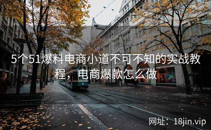 5个51爆料电商小道不可不知的实战教程，电商爆款怎么做