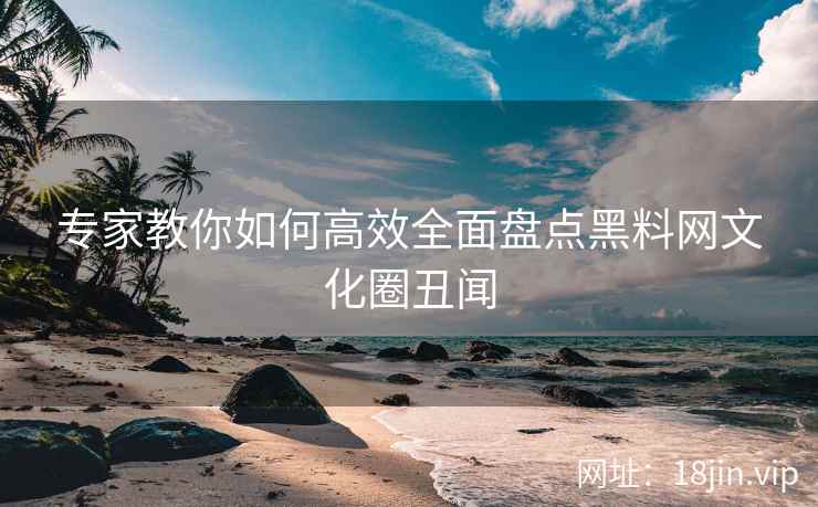 专家教你如何高效全面盘点黑料网文化圈丑闻