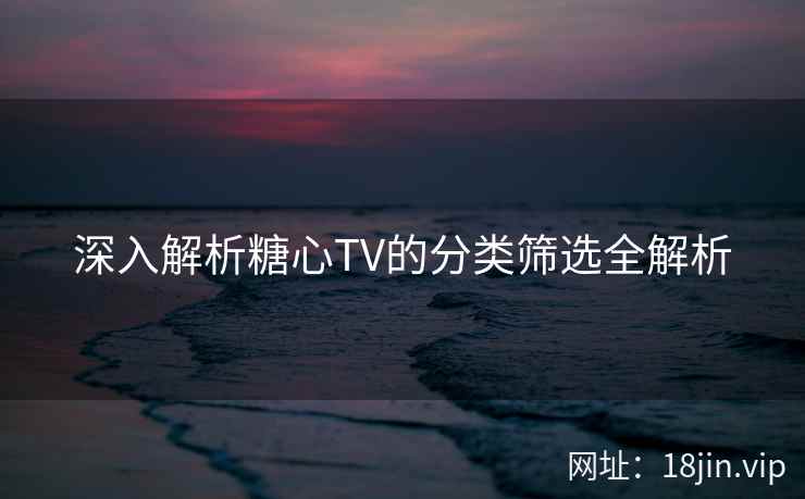 深入解析糖心TV的分类筛选全解析